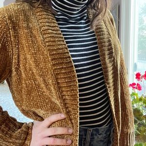 Velvety gold cardigan
